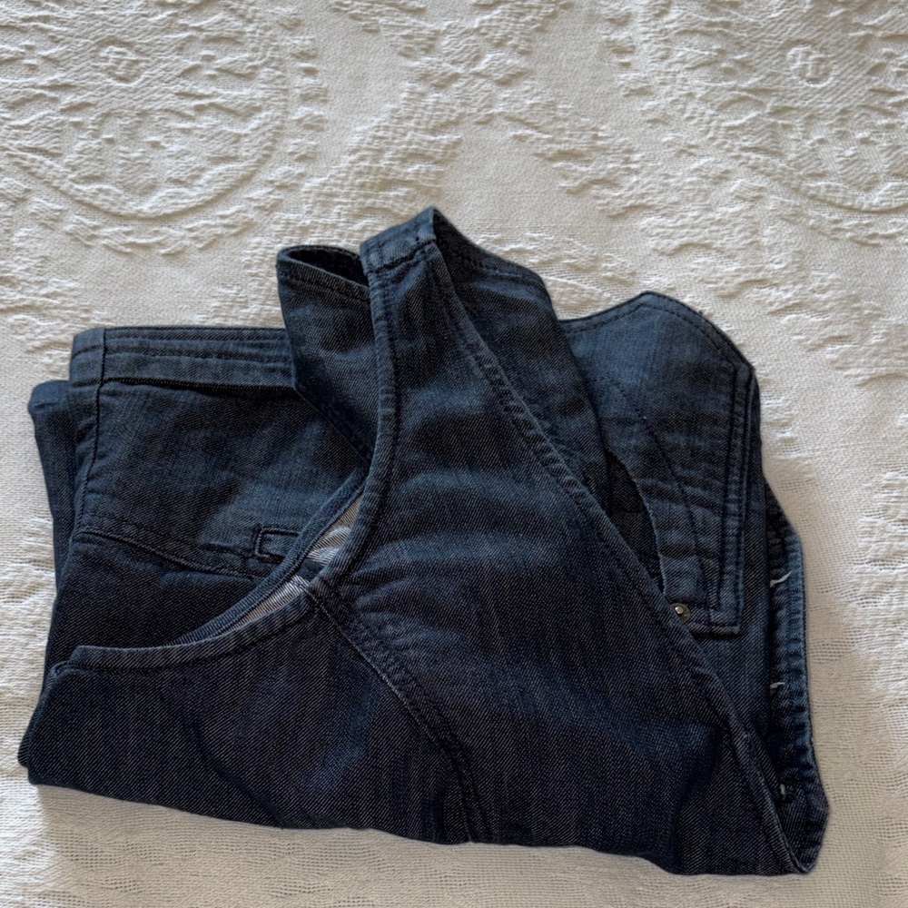 Ashley Stewart Vintage Womenโs Denim Crop Vest - Dark Blue Button Front EUC 20W - Picture 10 of 10